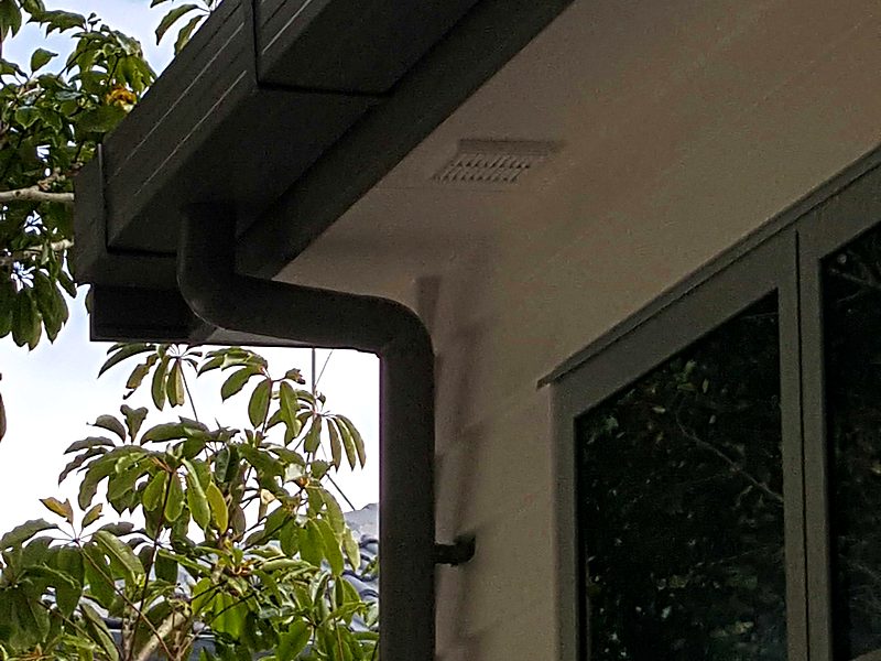 Spouting replacement on a weatherboard exterior